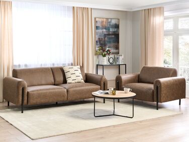 Fabric Living Room Set Brown ASKIM