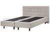 Fabric EU Super King Size Adjustable Bed Beige DUKE_798039