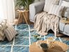 Vlnený koberec 140 x 200 cm modrá/biela BELENLI_802983