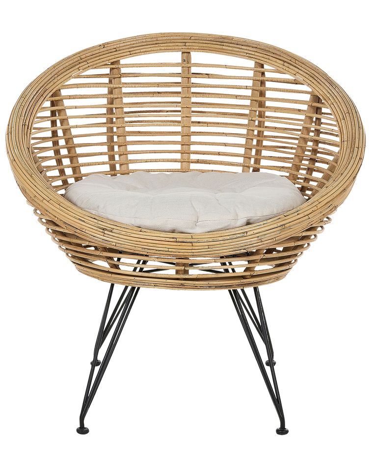 Fauteuil rond en rotin ton naturel MARATEA | Beliani.fr