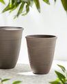 Set of 2 Plant Pots ⌀ 43 cm Brown KATALIMA_858234