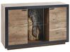 Sideboard heller Holzfarbton/schwarz 2 Türen LED Licht MARANA_850283