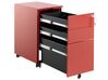 3 Drawer Metal Filing Cabinet Red BOLSENA_783542