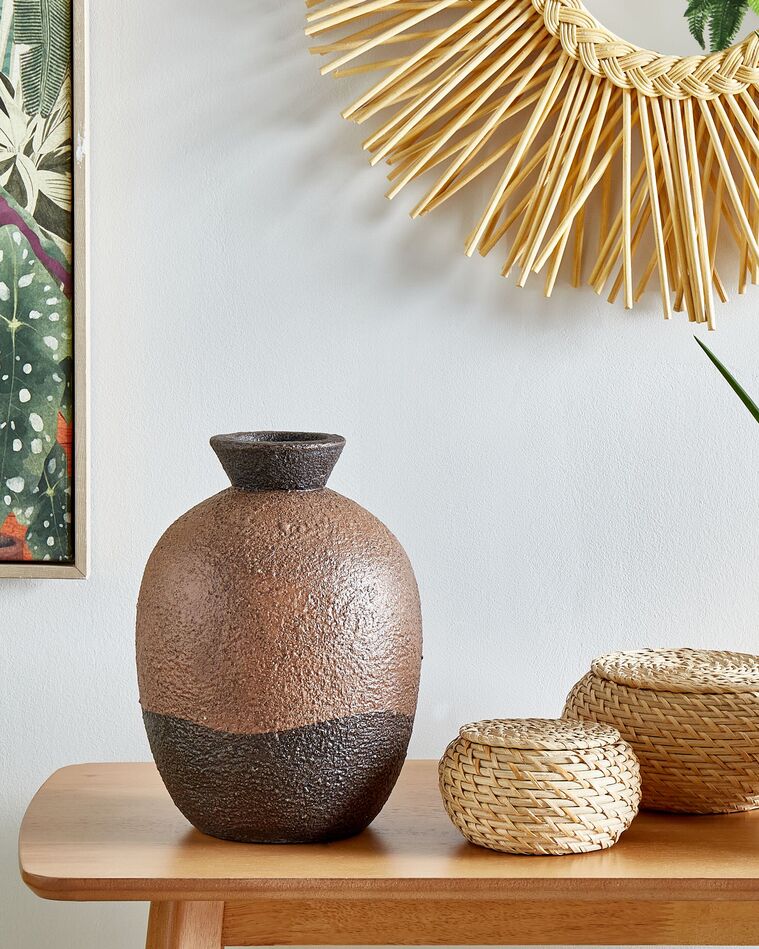 Vase 30 cm terrakotta brun/svart AULIDA_850389