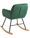 Cadeira de baloiço em veludo verde esmeralda LIARUM_800197
