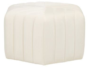 Pouf en velours blanc crème ⌀ 53 cm MURIETTA 