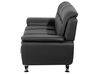 3 Seater Faux Leather Sofa Black LEIRA_687396