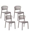Sada 4 jídelních židlí béžově šedé GELA_825380
