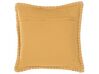 Set of 2 Embossed Cushions 45 x 45 cm Yellow KAVALAM_768838