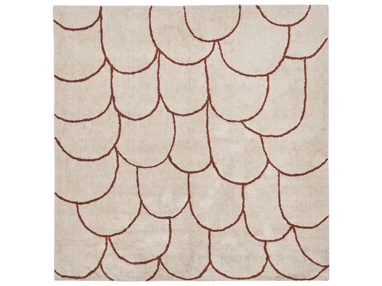 Bavlnený koberec 200 x 200 cm béžová/hnedá AVDAN_839865