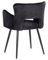 Conjunto de 2 sillas de comedor de terciopelo negro SANILAC_847103