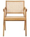 Drevená stolička s ratanovým výpletom svetlé drevo WESTBROOK_872196