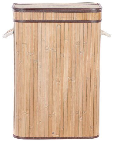 Vasketøjskurv lyst bambus træ H 60 cm KALUTARA