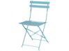 Salon de jardin bistrot table et 2 chaises en acier bleu FIORI_364186