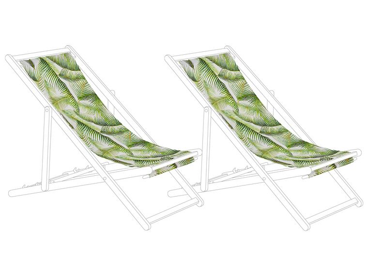 Set med 2 ersättningstyger till solstol palmbladmönster grön ANZIO / AVELLINO_819929