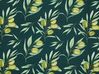 Gartenstuhl Akazienholz dunkelbraun Textil cremeweiß / dunkelgrün Olivenmuster 2er Set CINE_819091