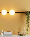 2 Light Metal Wall Lamp with Plant Pot Black ISABELLA_872823