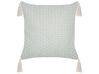 Set of 2 Cushions Geometric Pattern with Tassels 42 x 42 cm Mint Green HAKONE_856352