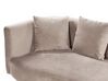 Chaise longue fluweel taupe linkszijdig CHAUMONT_880811