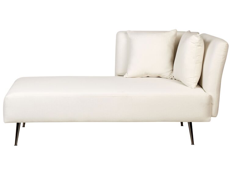 Right Hand Fabric Chaise Lounge White RIOM_877301