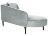 Chaise-longue versão à direita em veludo cinzento claro CHAUMONT_880905