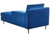 Chaise longue de terciopelo azul marino/negro GUERET_842529