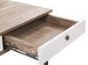 Schreibtisch heller Holzfarbton / weiß 120 x 60 cm 3 Schubladen HINTON_772791