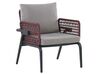 Lounge Set Aluminium schwarz / burgunderrot 4-Sitzer Auflagen grau SCIACCA_825650