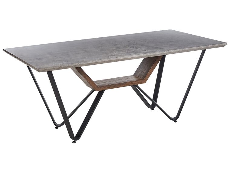 Jedálenský stôl s betónovým vzhľadom 180 x 90 cm sivá/čierna BANDURA_872219