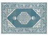 Vlněný koberec 140 x 200 cm bílý/modrý GEVAS_836868