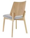 Spisebordsstol lyst træ/grå stof sæt af 2 ABEE_837171