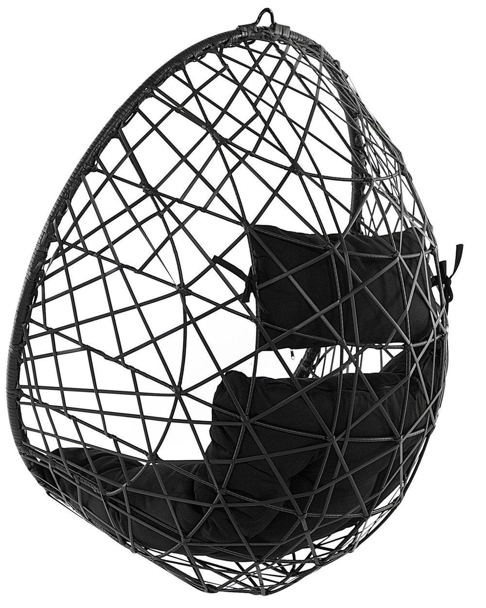 PE Rattan Hanging Chair Black ALATRI Beliani.co.uk