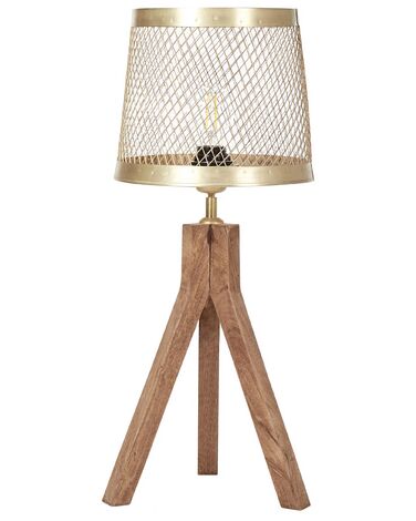 Lámpara de mesa de madera de mango oscura/latón 63 cm BEKI
