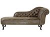 Right Hand Chaise Lounge Faux Suede Brown NIMES_697484