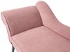 Left Hand Fabric Chaise Lounge Pink BIARRITZ_898103