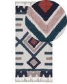 Teppich Baumwolle mehrfarbig 80 x 150 cm geometrisches Muster Fransen Kurzflor KOZLU_816974