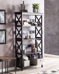 Kirjahylly 4 hyllyä musta FOSTER Kirjahylly 4 hyllyä musta FOSTER