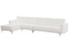 Right Hand Modular Faux Leather Sofa White ABERDEEN_739768