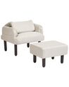 Fauteuil inclinable avec repose-pieds beige OLAND_902021
