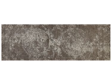 Vloerkleed katoen taupe/grijs 60 x 180 cm BEYKOZ
