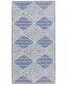 Világosbézs és kék gyapjúszőnyeg 80 x 150 cm DATCA_848515