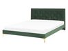 Łóżko welurowe 140 x 200 cm zielone LIMOUX_775709