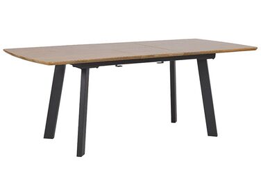 Spisebord 160/200x90 cm Mørk Træ/Sort SALVADOR