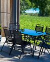 Conjunto de 6 cadeiras de jardim dobráveis em aço preto LIVO_826845