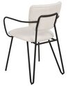 Set of 2 Fabric Dining Chairs Cream ELKO_871843
