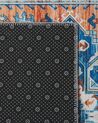 Teppich blau / orange orientalisches Muster 80 x 240 cm Kurzflor RITAPURAM_831646