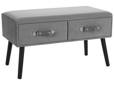 Tavolino da caffè velluto grigio e nero 80 x 40 cm  AMTRAK