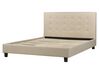 Fabric EU King Size Bed Beige LA ROCHELLE_904647