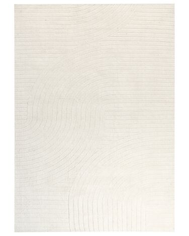 Teppich Wolle beige 200 x 300 cm abstraktes Muster Kurzflor DAGARI
