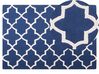 Tapis bleu en laine et en coton 140 x 200 cm SILVAN_802943